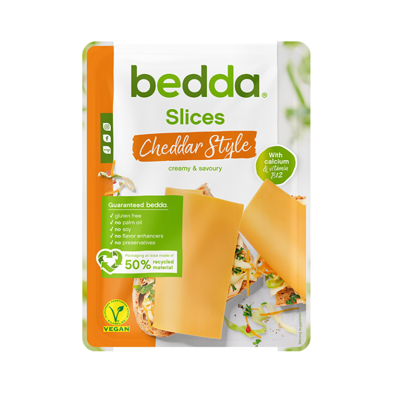 bedda Slices Cheddar Style Vegan cheddar alternative bedda world