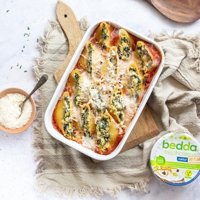 Gef Llte Muschelnudeln Mit Veganem Spinat Ricotta Bedda World